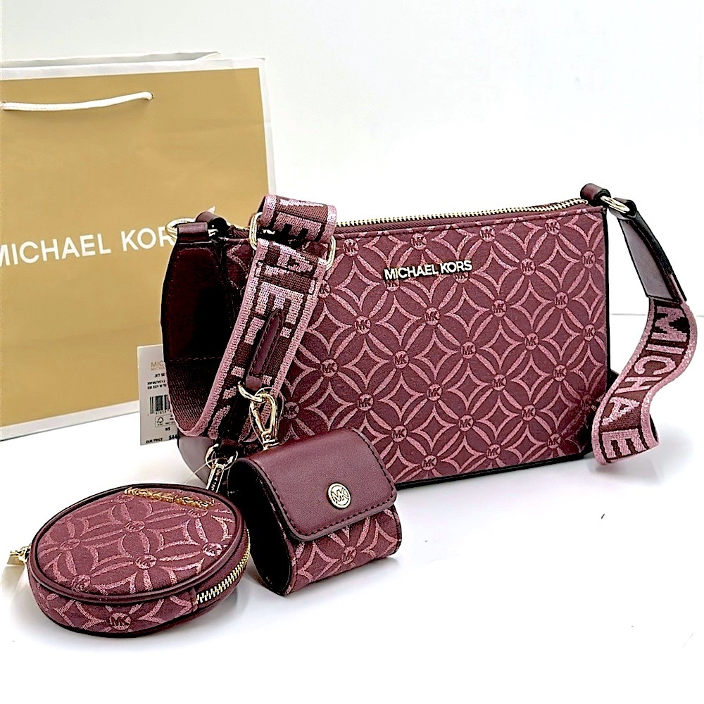 MICHAEL KORS Jet Set Travel Small Logo Jacquard
Crossbody With Tech Attach
